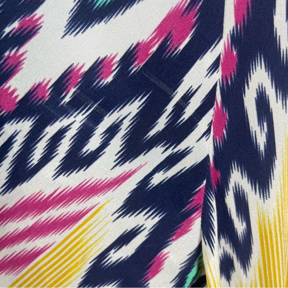 Figue Kalila Ikat Print Silk Crepe De Chine Maxi Dress In Multi Size XL - Picture 7 of 10